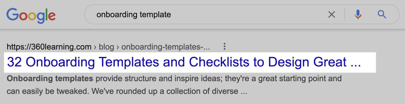 an example of truncated titile tag in SERP has three dots at the end