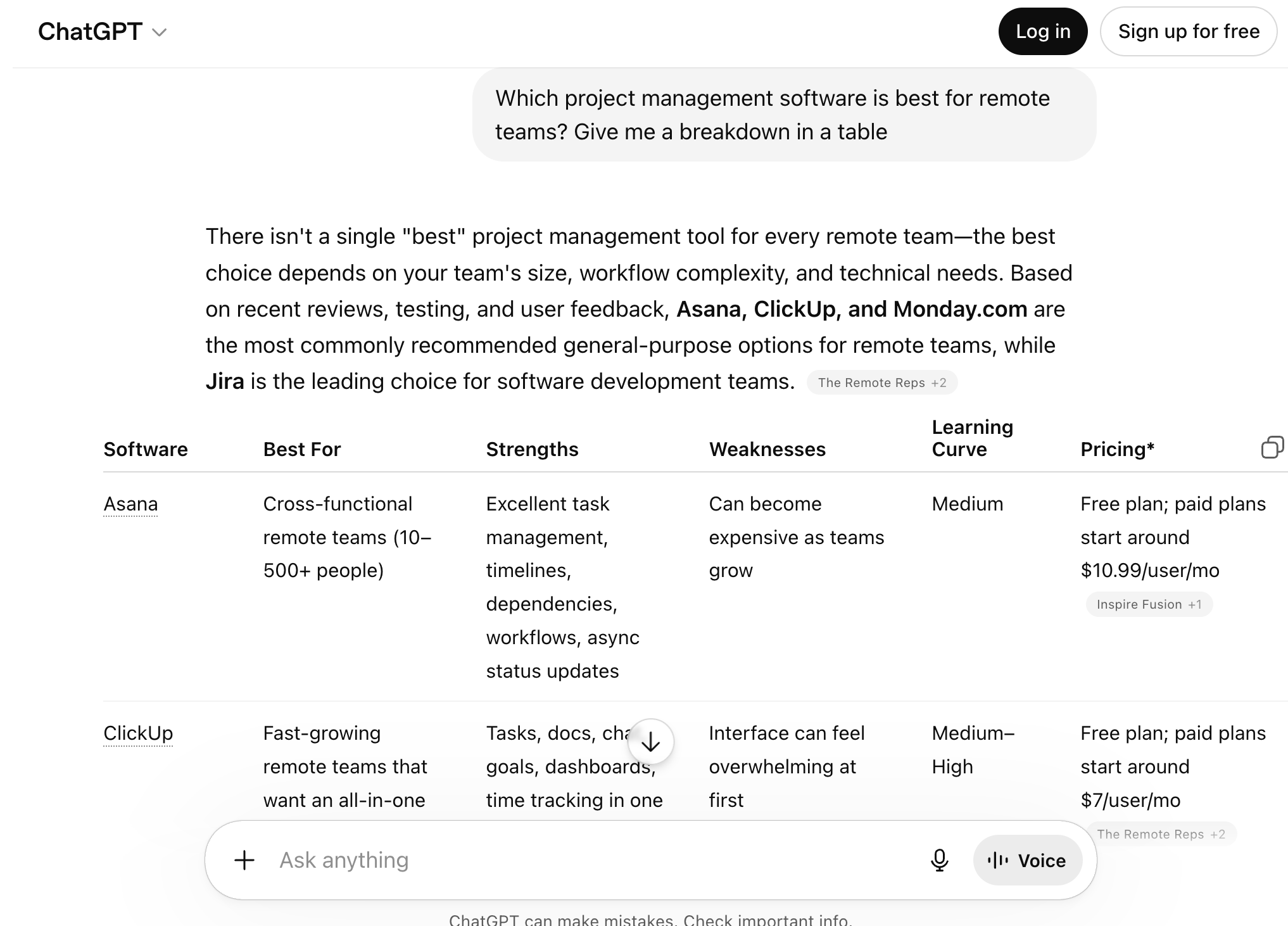 an example of a prompt asking for a brand comparison with strengths and weaknesses