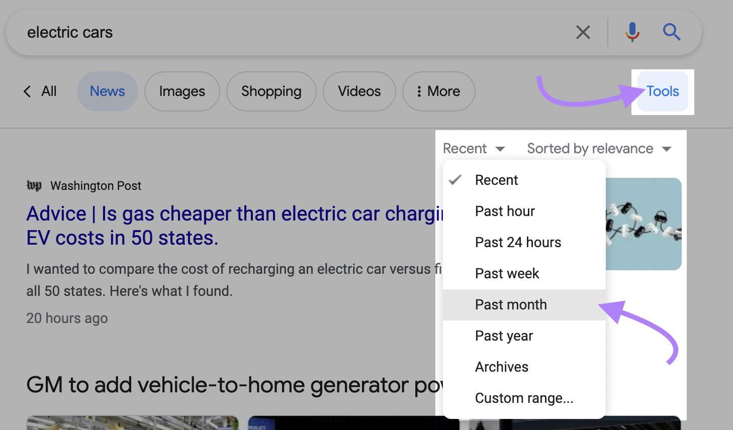 in “Tools” option in Google SERP filter the results for the past month