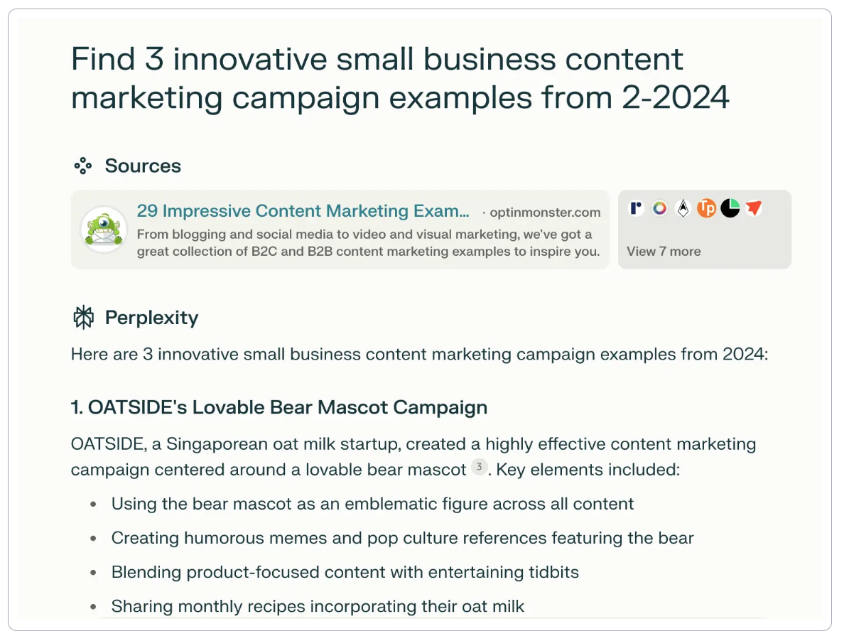 Researching ideas with Perplexity